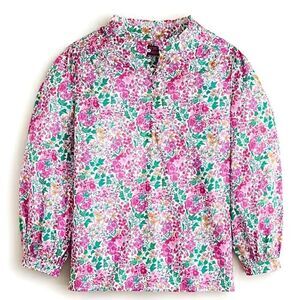 J CREW Liberty Floral Pink and Green Cotton Blouse NWT  XSMALL